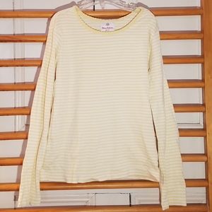 Hanna Andersson 140 Pale Yellow Striped Top Shirt